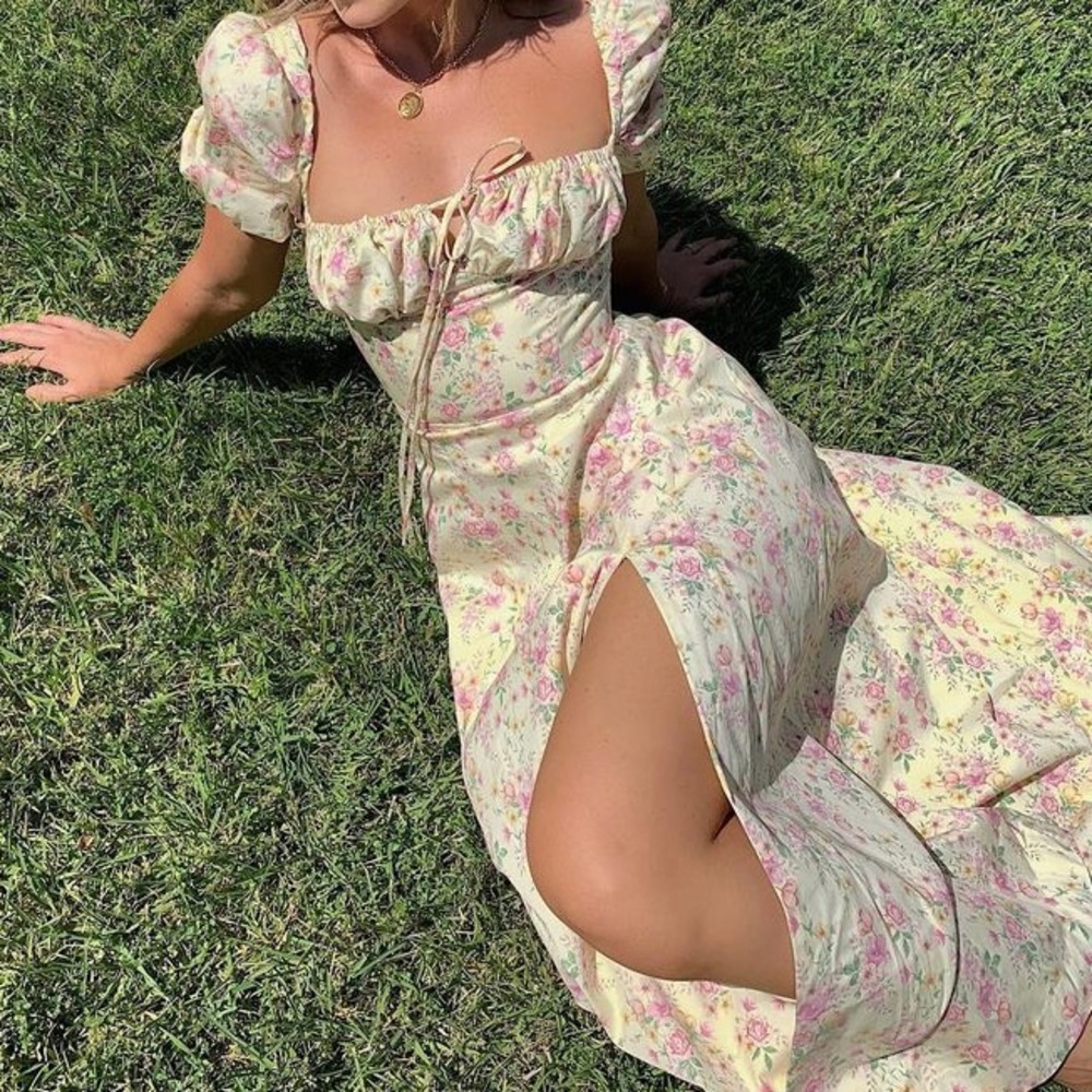 Milkmaid Satin Dress